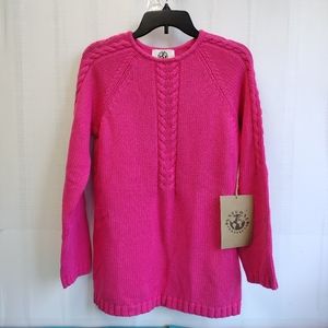 Natural Instincts Pullover  Sweater Cotton Hot Pink Size M